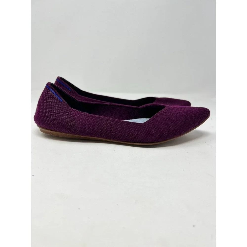 Rothy's The Point Flats 8 Aubergine Purple Merino Wool‎ Retired Minimalist Rare